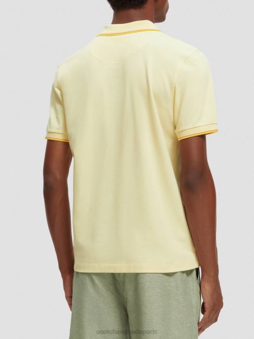 Scotch & Soda Hommes polo en coton biologique à liseré banane vêtements 4HB4449