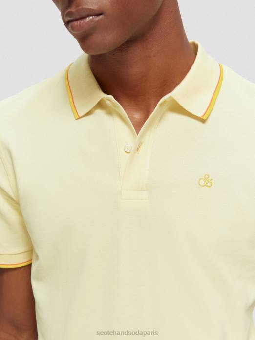 Scotch & Soda Hommes polo en coton biologique à liseré banane vêtements 4HB4449