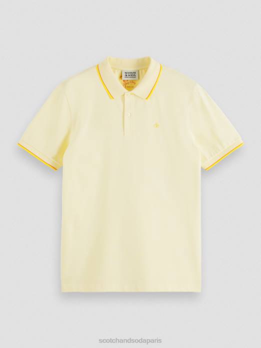 Scotch & Soda Hommes polo en coton biologique à liseré banane vêtements 4HB4449