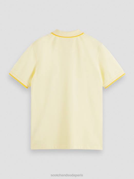 Scotch & Soda Hommes polo en coton biologique à liseré banane vêtements 4HB4449