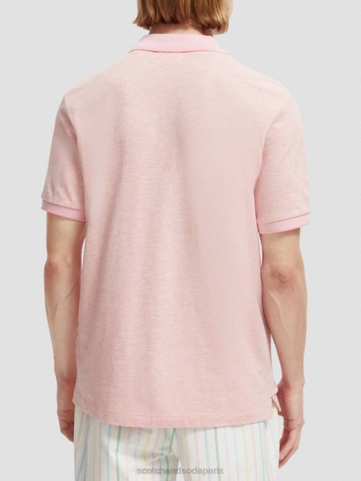 Scotch & Soda Hommes polo en coton biologique mélange de flamants roses vêtements 4HB4471