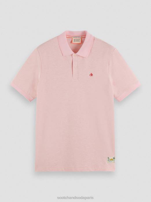 Scotch & Soda Hommes polo en coton biologique mélange de flamants roses vêtements 4HB4471