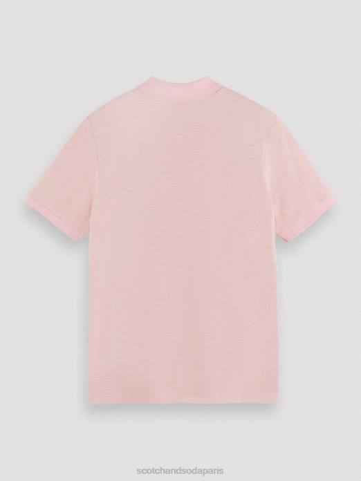 Scotch & Soda Hommes polo en coton biologique mélange de flamants roses vêtements 4HB4471