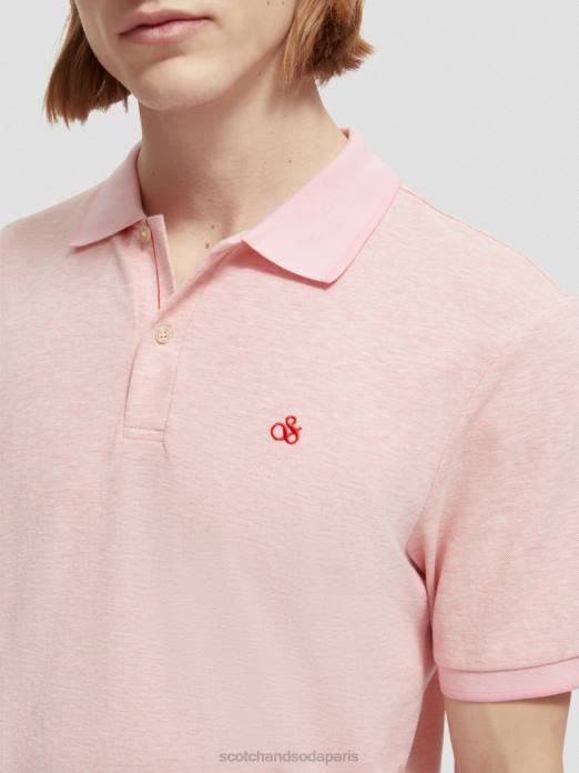 Scotch & Soda Hommes polo en coton biologique mélange de flamants roses vêtements 4HB4471