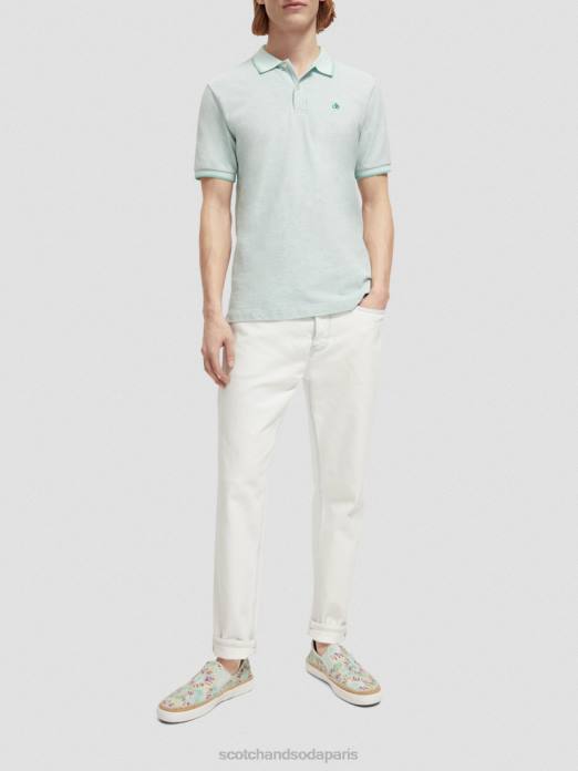 Scotch & Soda Hommes polo en coton biologique mélange de menthe vêtements 4HB4472