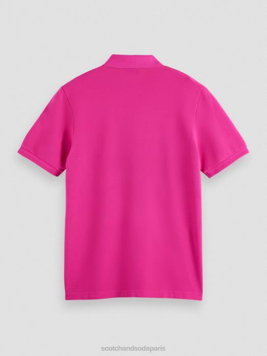 Scotch & Soda Hommes polo en coton biologique piqué teint en pièce cerise vêtements 4HB4402