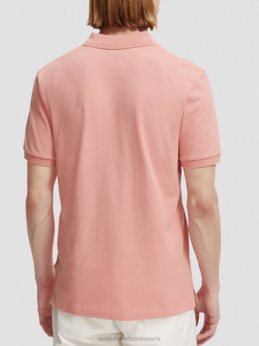 Scotch & Soda Hommes polo piqué en coton biologique flamant vêtements 4HB4461