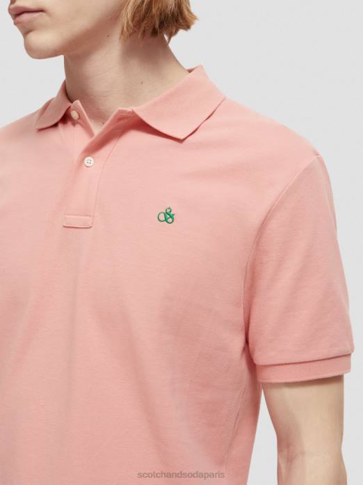 Scotch & Soda Hommes polo piqué en coton biologique flamant vêtements 4HB4461