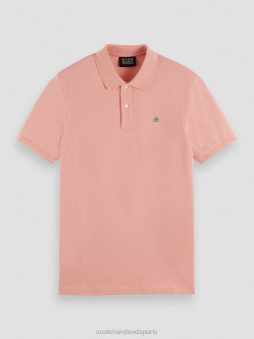 Scotch & Soda Hommes polo piqué en coton biologique flamant vêtements 4HB4461