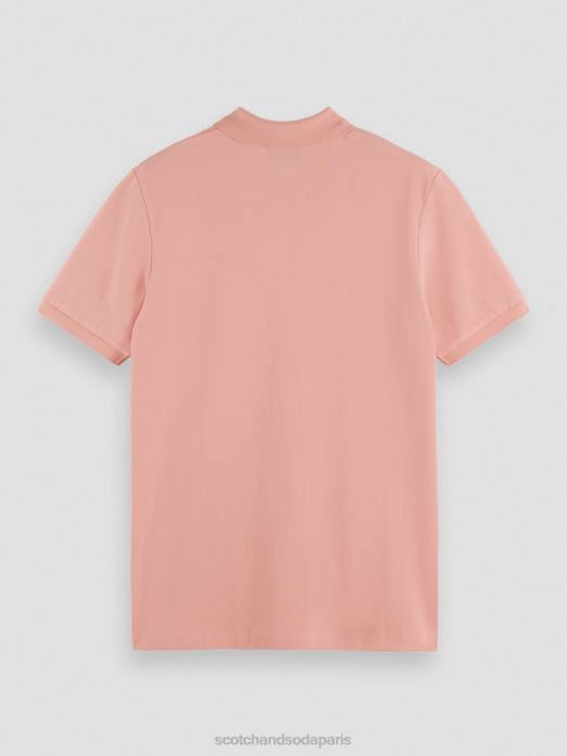 Scotch & Soda Hommes polo piqué en coton biologique flamant vêtements 4HB4461