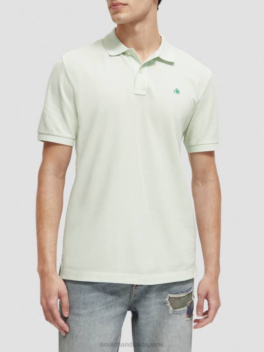 Scotch & Soda Hommes polo piqué en coton biologique menthe vêtements 4HB4462