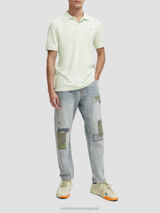 Scotch & Soda Hommes polo piqué en coton biologique menthe vêtements 4HB4462