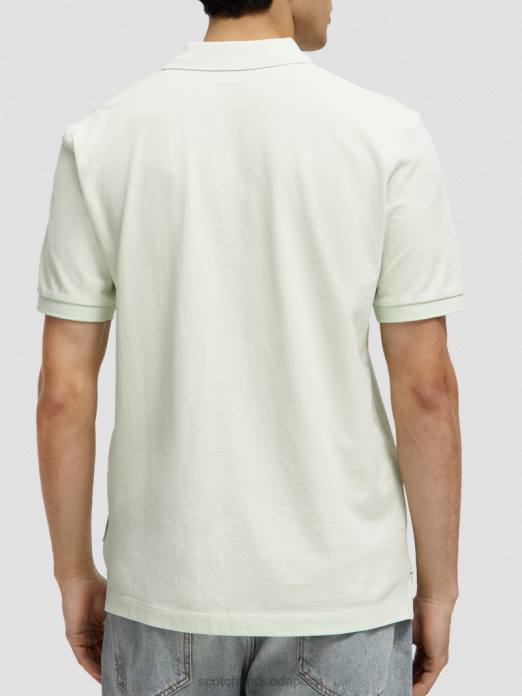 Scotch & Soda Hommes polo piqué en coton biologique menthe vêtements 4HB4462