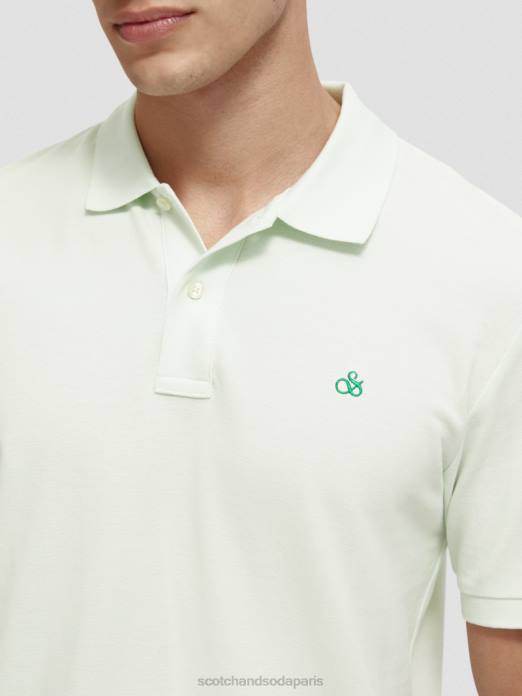Scotch & Soda Hommes polo piqué en coton biologique menthe vêtements 4HB4462