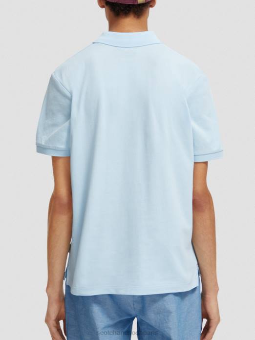 Scotch & Soda Hommes polo piqué en coton biologique mer bleue vêtements 4HB4467