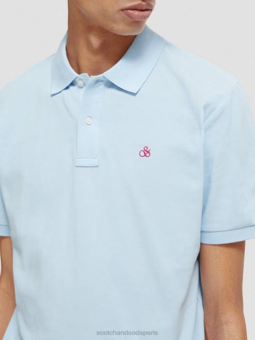 Scotch & Soda Hommes polo piqué en coton biologique mer bleue vêtements 4HB4467