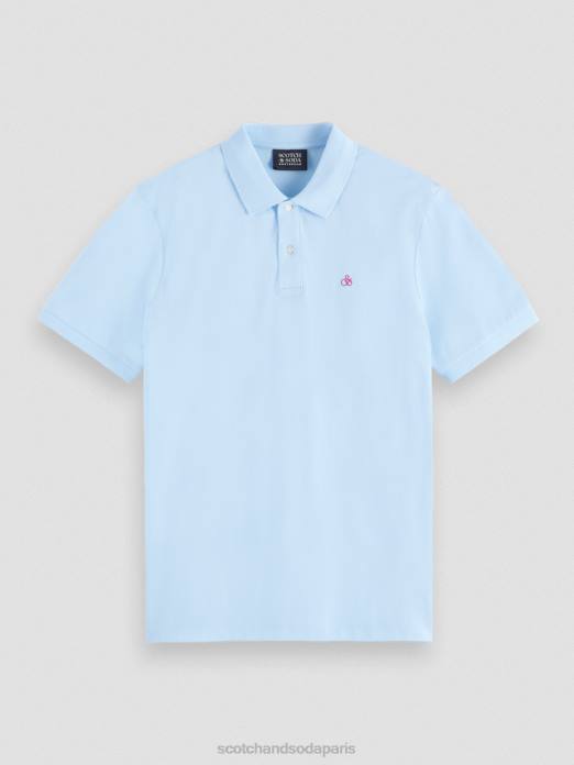 Scotch & Soda Hommes polo piqué en coton biologique mer bleue vêtements 4HB4467