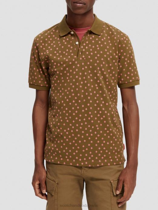 Scotch & Soda Hommes polo piqué imprimé en coton biologique combo d vêtements 4HB4400