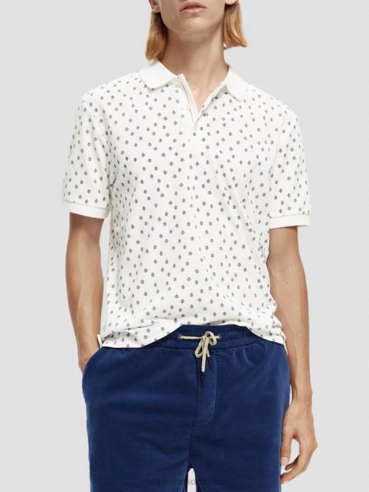 Scotch & Soda Hommes polo piqué imprimé en coton biologique combo e vêtements 4HB4397
