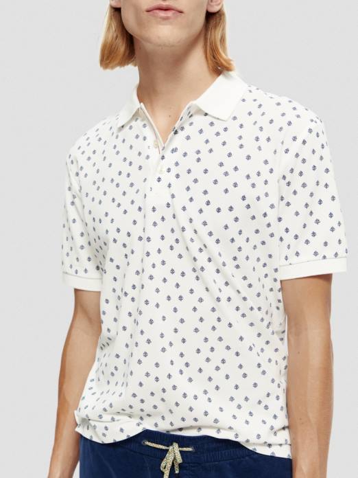 Scotch & Soda Hommes polo piqué imprimé en coton biologique combo e vêtements 4HB4397