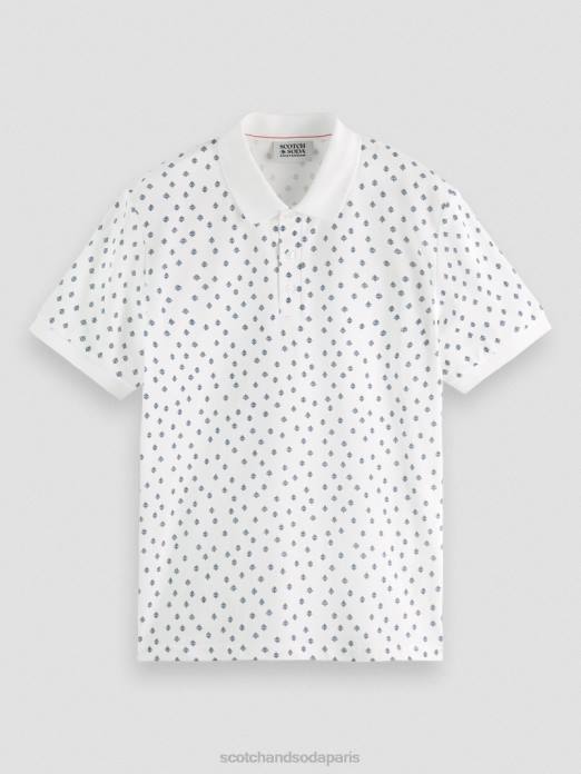 Scotch & Soda Hommes polo piqué imprimé en coton biologique combo e vêtements 4HB4397