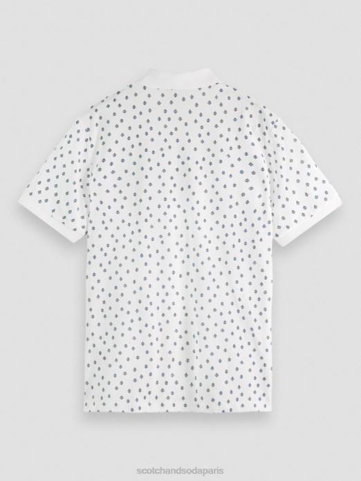 Scotch & Soda Hommes polo piqué imprimé en coton biologique combo e vêtements 4HB4397