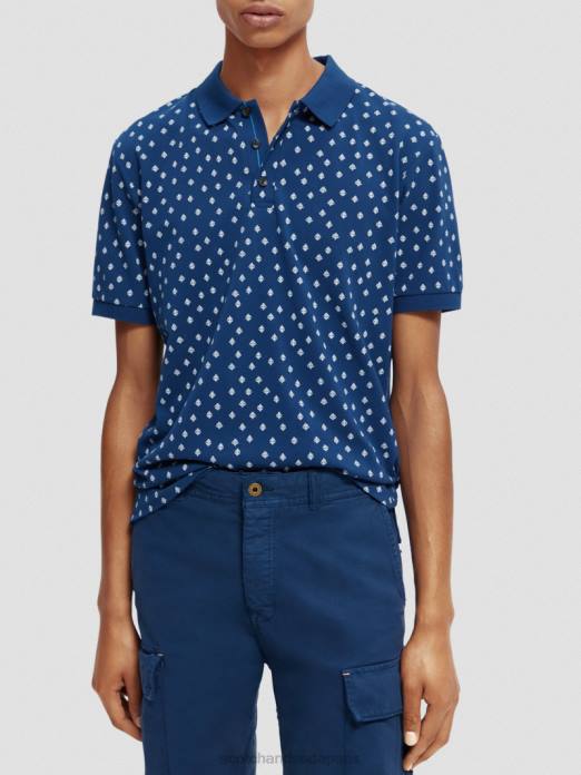 Scotch & Soda Hommes polo piqué imprimé en coton biologique combo f vêtements 4HB4398