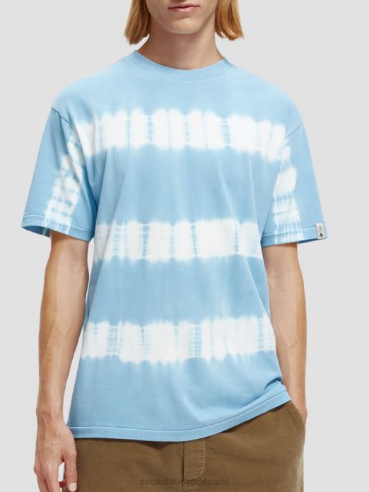 Scotch & Soda Hommes t-shirt biologique tie-dye coupe décontractée ciel vêtements 4HB4388