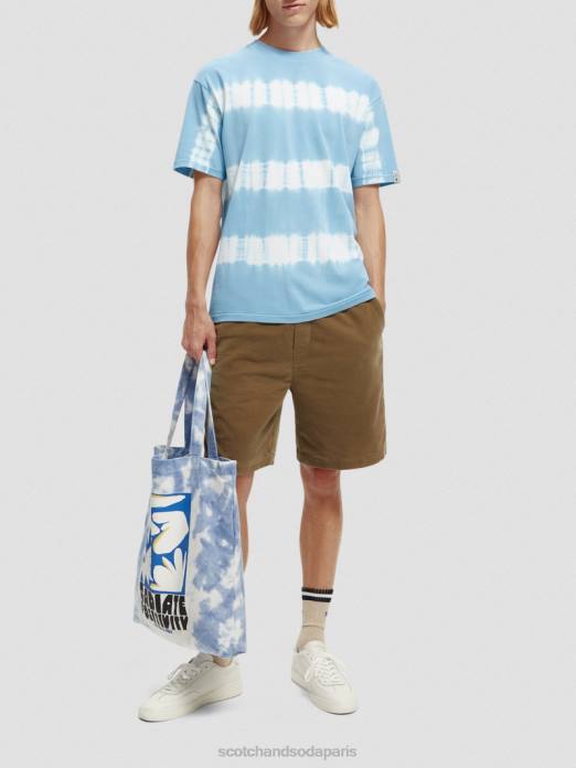 Scotch & Soda Hommes t-shirt biologique tie-dye coupe décontractée ciel vêtements 4HB4388