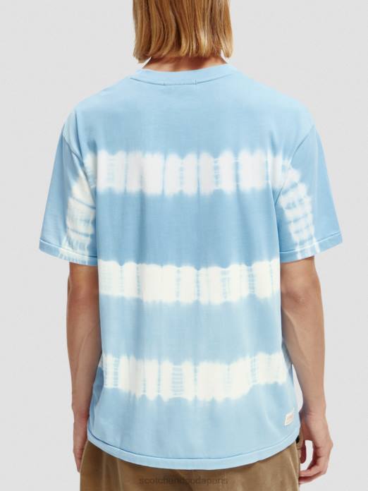 Scotch & Soda Hommes t-shirt biologique tie-dye coupe décontractée ciel vêtements 4HB4388