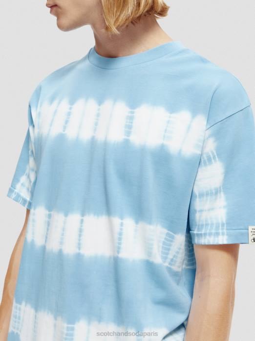 Scotch & Soda Hommes t-shirt biologique tie-dye coupe décontractée ciel vêtements 4HB4388
