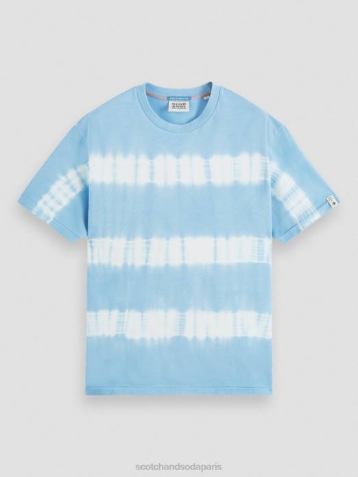 Scotch & Soda Hommes t-shirt biologique tie-dye coupe décontractée ciel vêtements 4HB4388