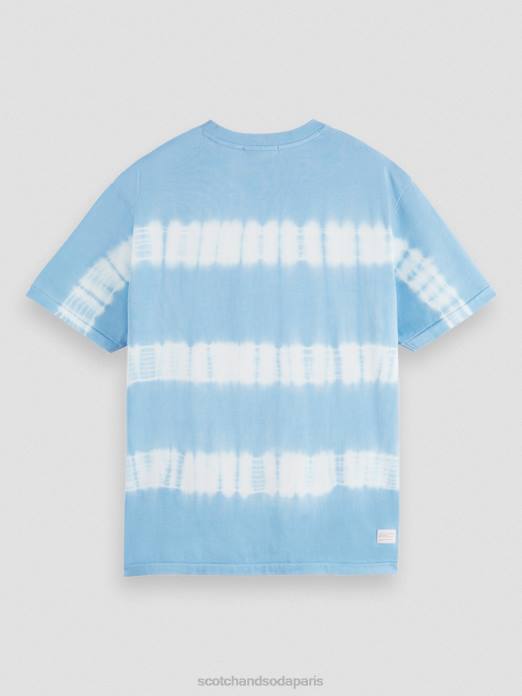 Scotch & Soda Hommes t-shirt biologique tie-dye coupe décontractée ciel vêtements 4HB4388