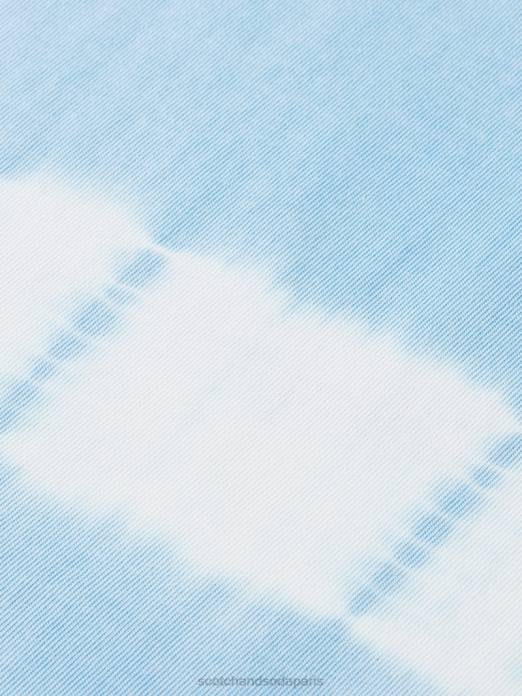 Scotch & Soda Hommes t-shirt biologique tie-dye coupe décontractée ciel vêtements 4HB4388