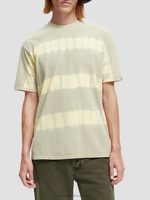 Scotch & Soda Hommes t-shirt biologique tie-dye coupe décontractée grès vêtements 4HB4389