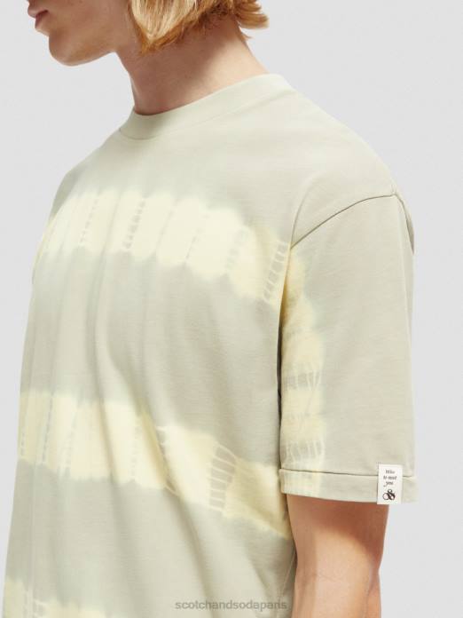 Scotch & Soda Hommes t-shirt biologique tie-dye coupe décontractée grès vêtements 4HB4389