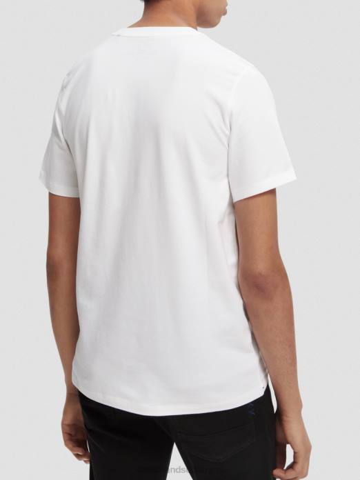 Scotch & Soda Hommes t-shirt à col rond en coton biologique blanc vêtements 4HB4442