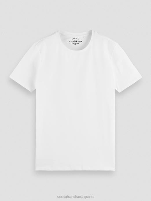 Scotch & Soda Hommes t-shirt à col rond en coton biologique blanc vêtements 4HB4442