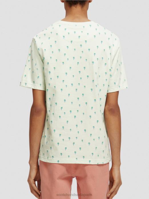 Scotch & Soda Hommes t-shirt coupe classique imprimé menthe vêtements 4HB4437
