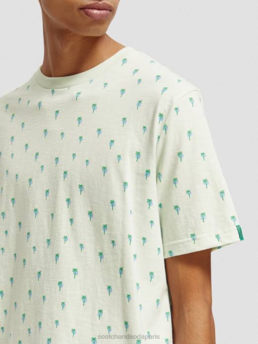 Scotch & Soda Hommes t-shirt coupe classique imprimé menthe vêtements 4HB4437