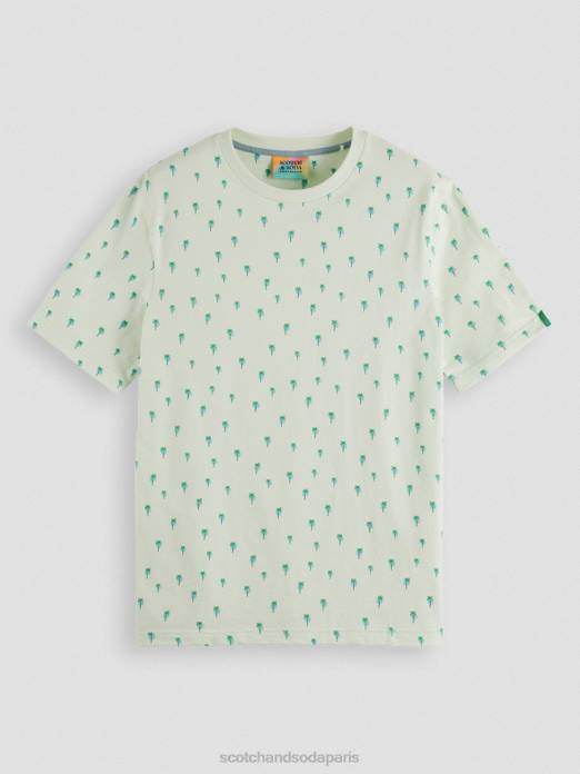 Scotch & Soda Hommes t-shirt coupe classique imprimé menthe vêtements 4HB4437