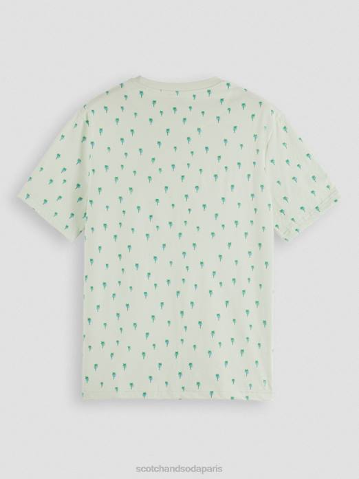 Scotch & Soda Hommes t-shirt coupe classique imprimé menthe vêtements 4HB4437