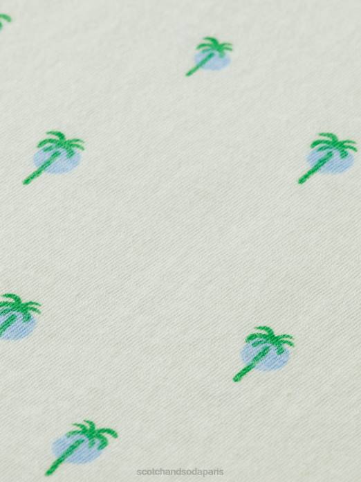 Scotch & Soda Hommes t-shirt coupe classique imprimé menthe vêtements 4HB4437