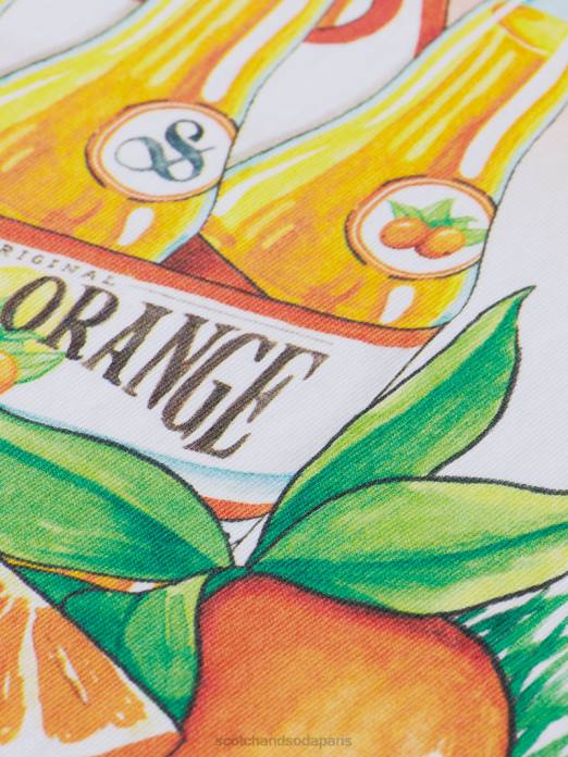 Scotch & Soda Hommes t-shirt coupe classique à motif artistique blanc vêtements 4HB4435