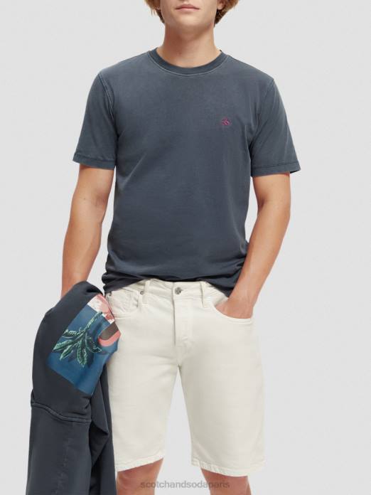 Scotch & Soda Hommes t-shirt coupe classique teint en pièce marine vêtements 4HB4427