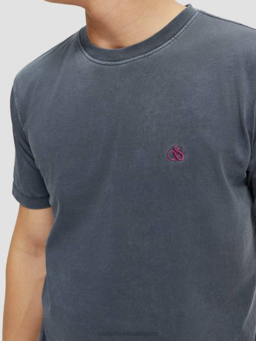 Scotch & Soda Hommes t-shirt coupe classique teint en pièce marine vêtements 4HB4427