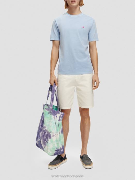 Scotch & Soda Hommes t-shirt coupe classique teint en pièce mer bleue vêtements 4HB4432