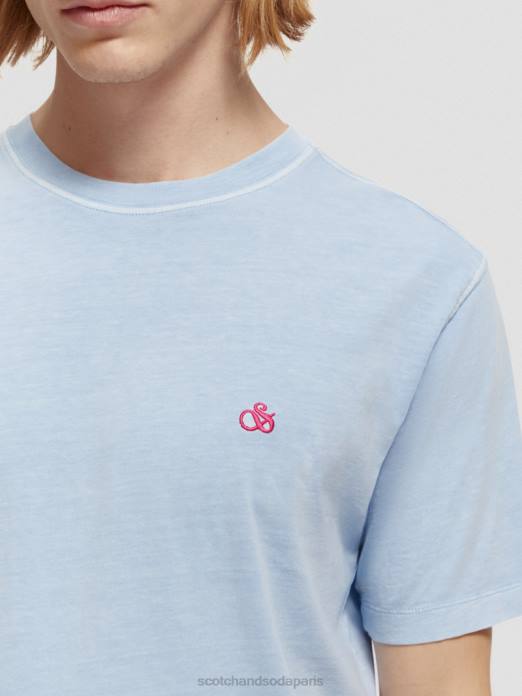 Scotch & Soda Hommes t-shirt coupe classique teint en pièce mer bleue vêtements 4HB4432