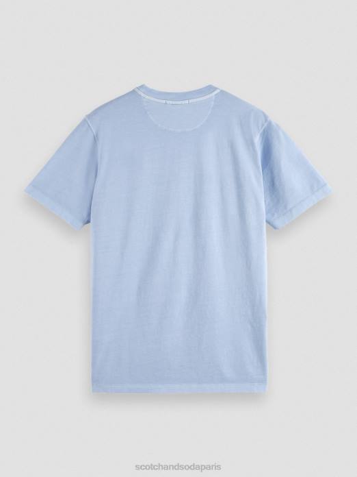 Scotch & Soda Hommes t-shirt coupe classique teint en pièce mer bleue vêtements 4HB4432