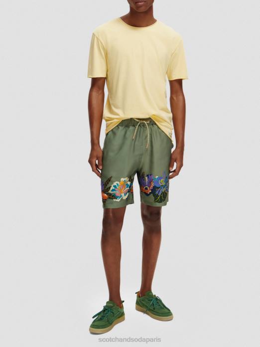 Scotch & Soda Hommes t-shirt coupe décontractée à bords bruts banane vêtements 4HB4386